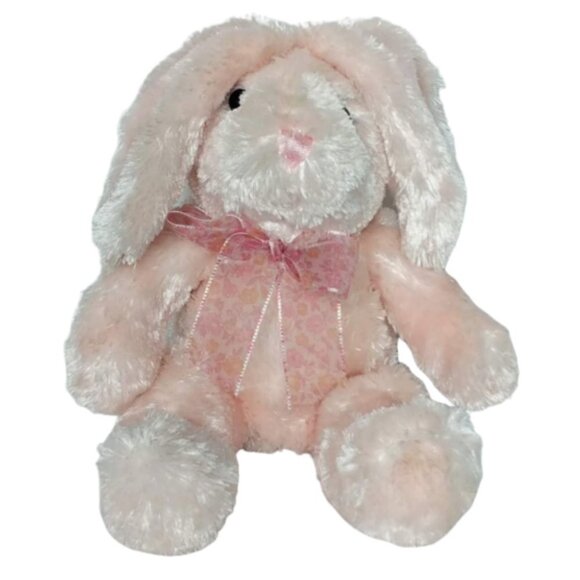 Chosun Pink Easter Bunny Rabbit Spring Pastel Bow Plush Stuffed Animal 10" - Picture 1 of 6
